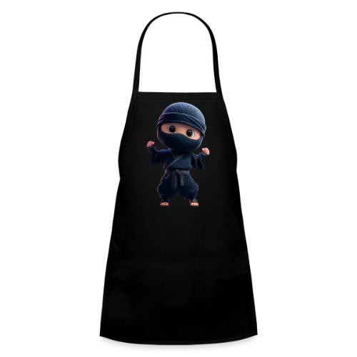 Cute Cartoon Ninja Toddler in Fight Pose - Kids' Apron