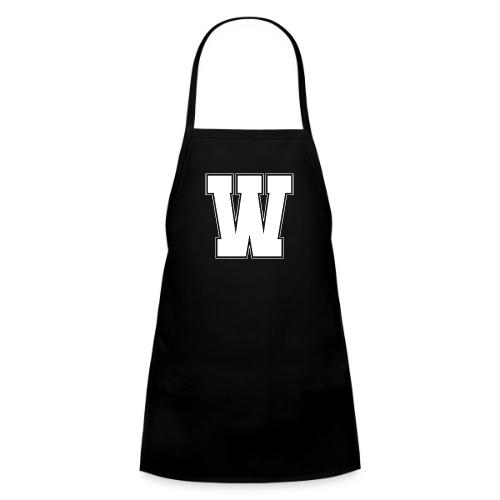 White Letter W – Varsity Alphabet Monogram - Kids' Apron