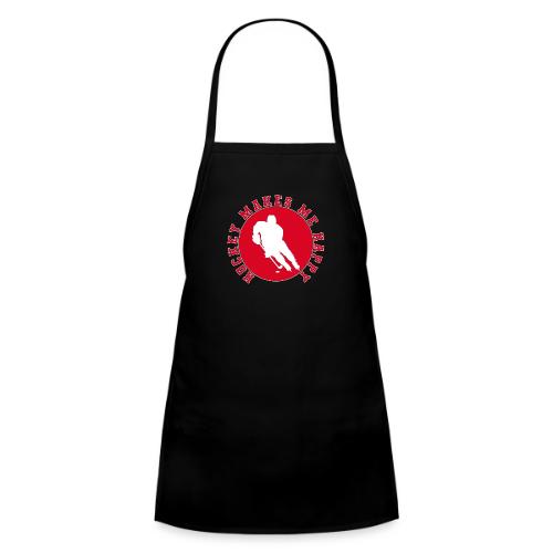 Hockey Makes Me Happy – Ice Hockey Fan Emblem - Kids' Apron