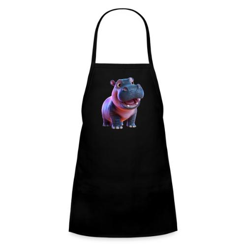 Smiling Cartoon Baby Hippo Standing - Kids' Apron