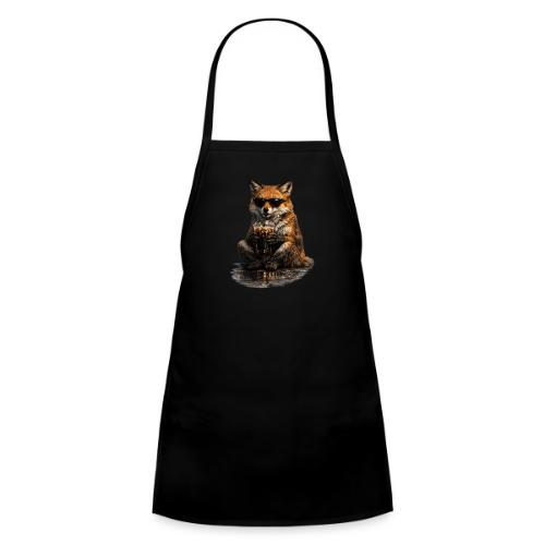 Cool Red Fox Wearing Sunglasses Drinking Coffee - Kids' Apron
