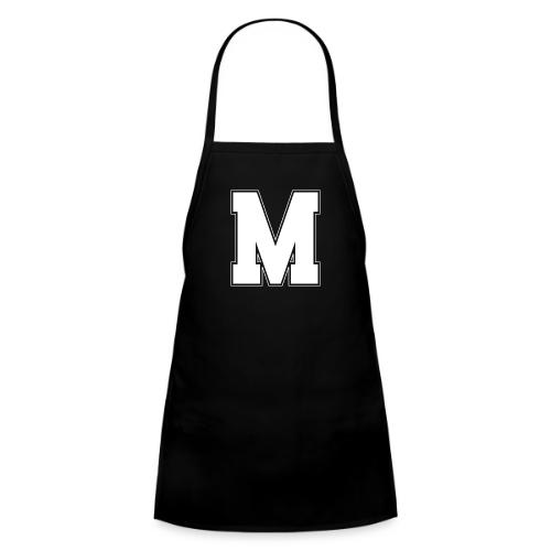 White Letter M – Varsity Alphabet Monogram - Kids' Apron