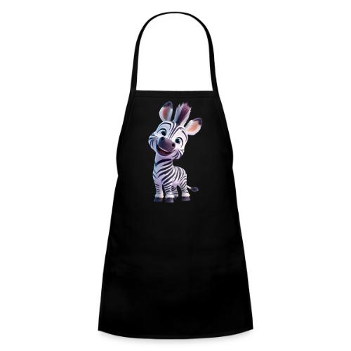 Playful 3D Baby Zebra Smiling Brightly - Kids' Apron