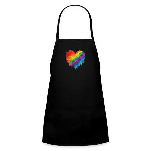 Watercolor Rainbow Pride Heart - LGBTQ LGBT Pride - Kids' Apron