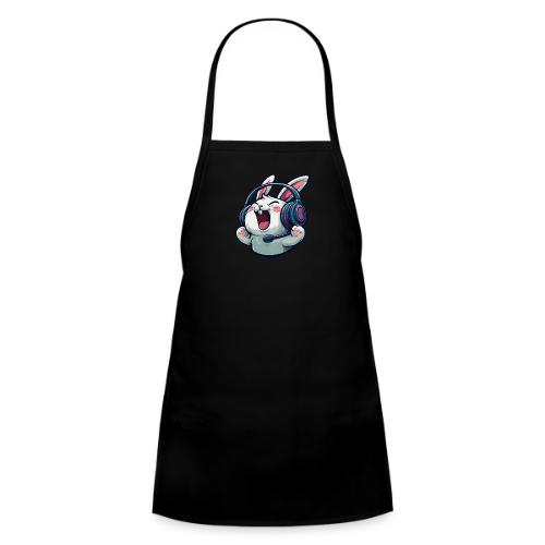 Gamer Bunny Headset Cartoon Design - Kids' Apron