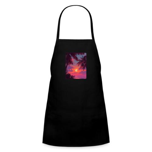 Tropical Sunset Palm Silhouette Design - Kids' Apron