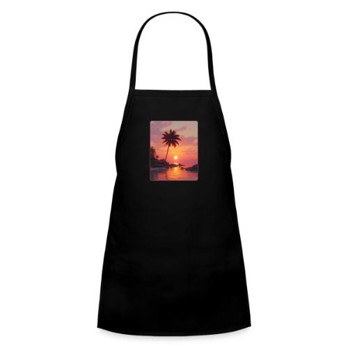 Tropical Beach Sunset Palm Design - Kids' Apron