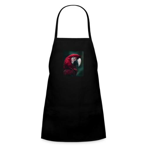 Red Green Macaw Bird Portrait Design - Kids' Apron