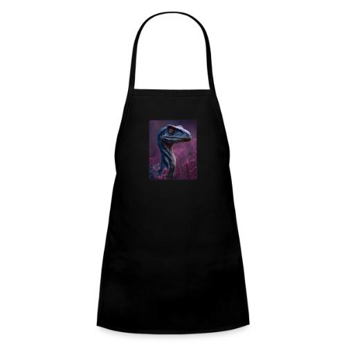 Blue Velociraptor Portrait Design - Kids' Apron