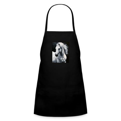 White Horse Oil Painting Design - Kids' Apron