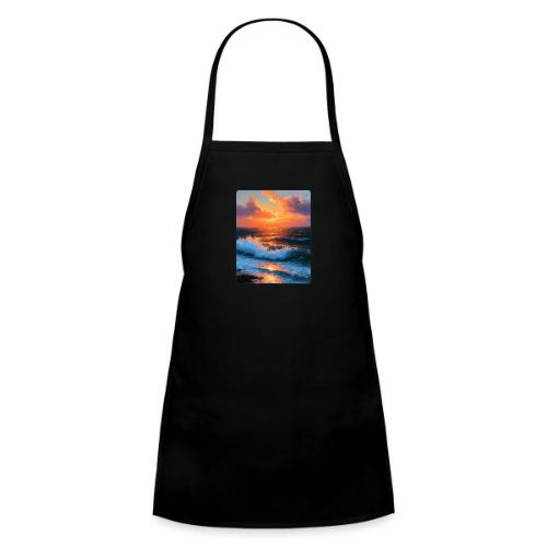 Sunset Storm Waves Oil Painting - Kids' Apron