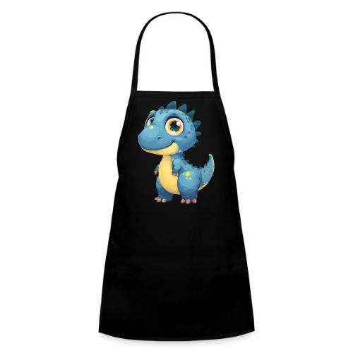 Smiling Blue and Yellow Baby Dinosaur - Kids' Apron