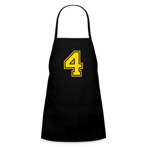 Number 4 in a classic athletic collegiate font - Kids' Apron