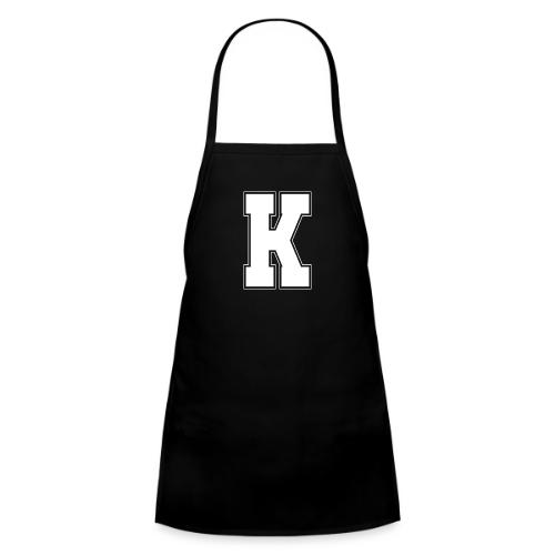 White Letter K – Varsity Alphabet Monogram - Kids' Apron