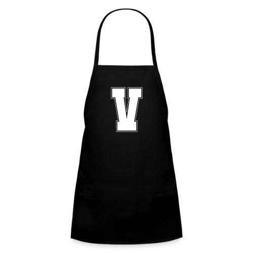 White Letter V – Varsity Alphabet Monogram - Kids' Apron