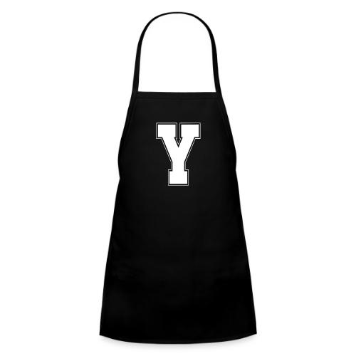 White Letter Y – Varsity Alphabet Monogram - Kids' Apron