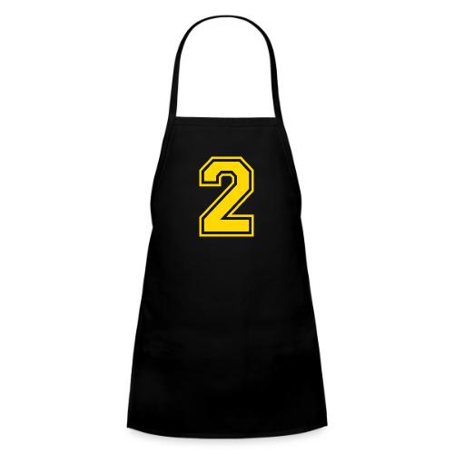 Number 2 in a classic athletic collegiate font - Kids' Apron