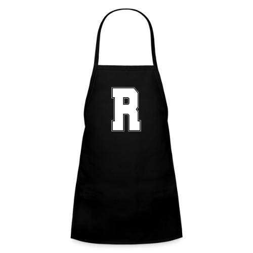 White Letter R – Varsity Alphabet Monogram - Kids' Apron