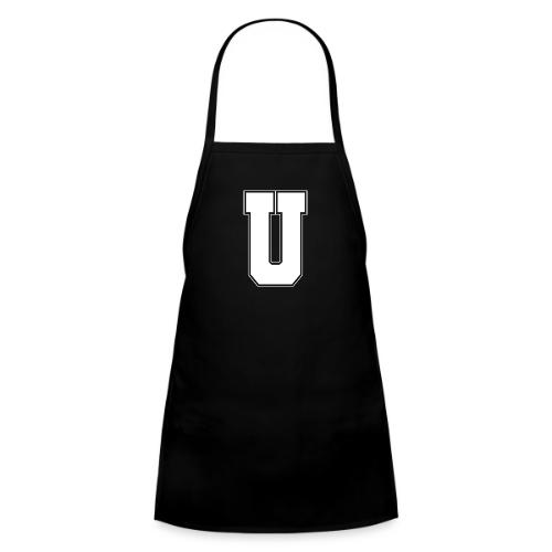White Letter U – Varsity Alphabet Monogram - Kids' Apron