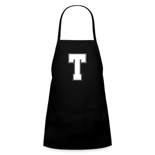 White Letter T – Varsity Alphabet Monogram - Kids' Apron
