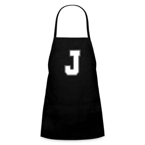 White Letter J – Varsity Alphabet Monogram - Kids' Apron