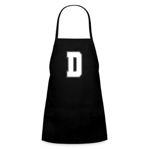 White Letter D – Varsity Alphabet Monogram - Kids' Apron