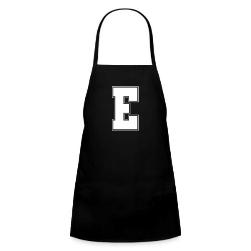 White Letter E – Varsity Alphabet Monogram - Kids' Apron
