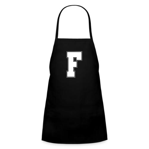 White Letter F – Varsity Alphabet Monogram - Kids' Apron