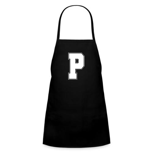 White Letter P – Varsity Alphabet Monogram - Kids' Apron