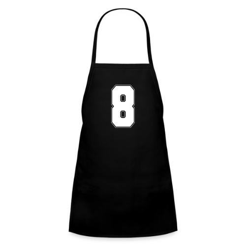 White Number 8 – Varsity Font - Kids' Apron