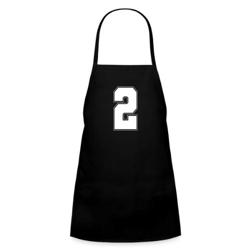 White Number 2 – Varsity Font - Kids' Apron