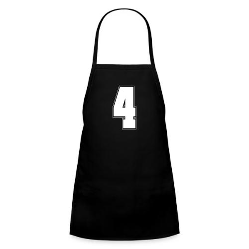 White Number 4 – Varsity Font - Kids' Apron