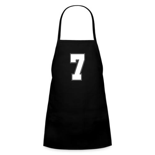 White Number 7 – Varsity Font - Kids' Apron