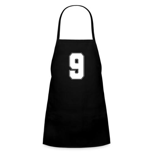 White Number 9 – Varsity Font - Kids' Apron
