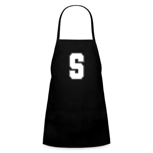 White Letter S – Varsity Alphabet Monogram - Kids' Apron