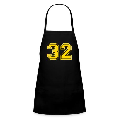 Number 32 in a classic athletic collegiate font - Kids' Apron