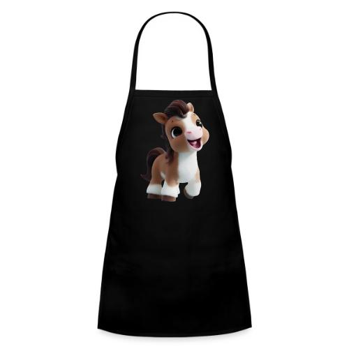 Sweet Cartoon Baby Pony in Brown and White - Kids' Apron