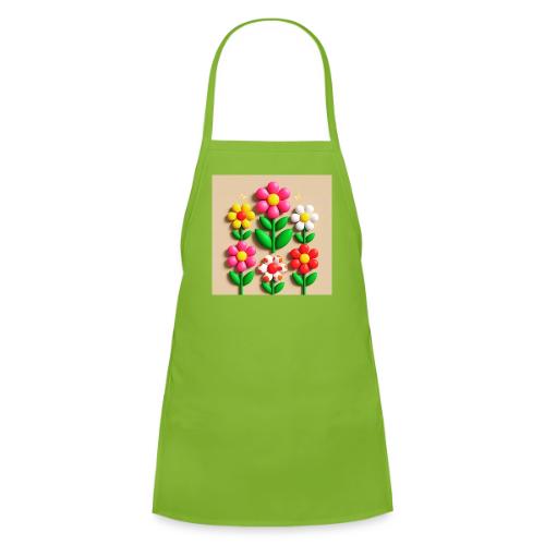 3D Flowers and Butterflies in Amber, Floral Design - Kids' Apron