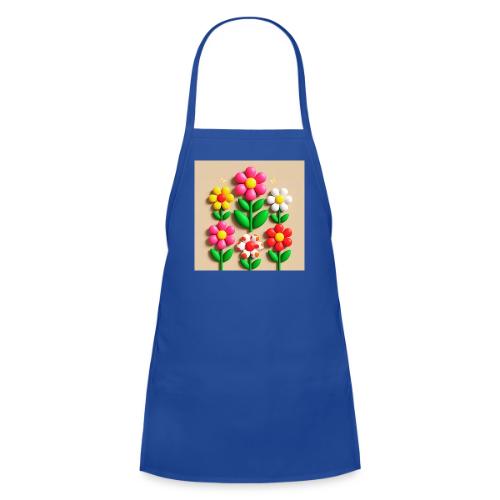 3D Flowers and Butterflies in Amber, Floral Design - Kids' Apron