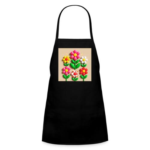 3D Flowers and Butterflies in Amber, Floral Design - Kids' Apron