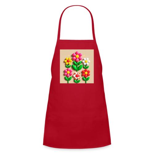 3D Flowers and Butterflies in Amber, Floral Design - Kids' Apron