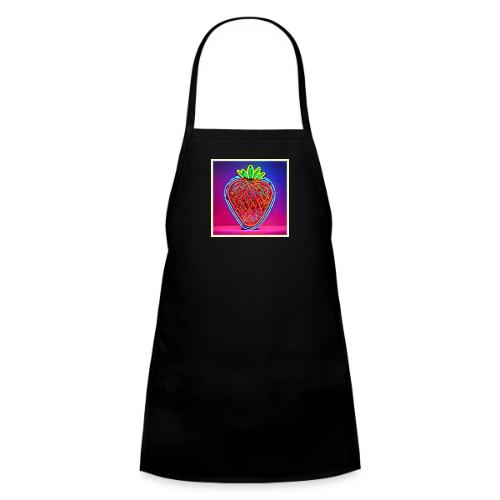 Vibrant Strawberry Neon Sign - Kids' Apron