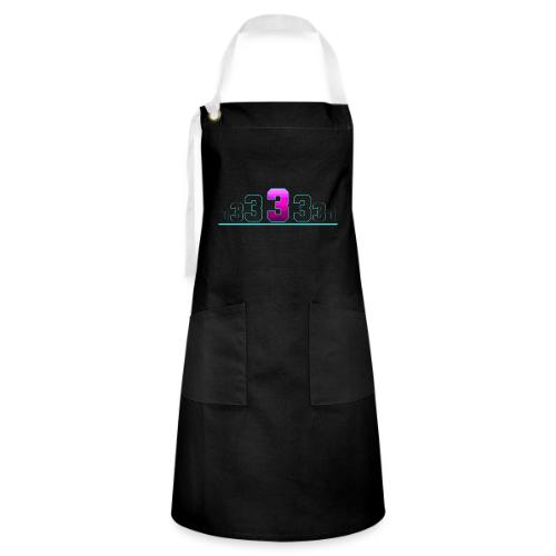 Number 3 in Magenta: Varsity Font - Artisan Apron