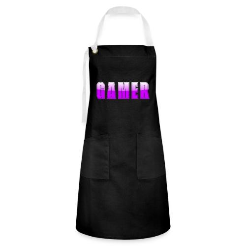 Gamer Purple Glossy Collegiate Design - Artisan Apron