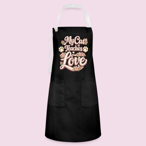 My Cat Teaches Love Faux Embroidery Style - Artisan Apron