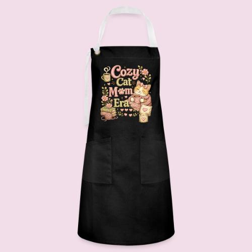 Cozy Cat Mom Era Faux Stitched Design - Artisan Apron