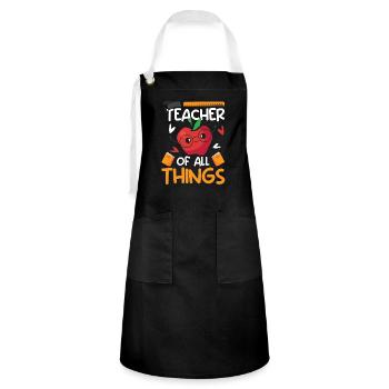 Teacher of all Things - Artisan Apron - black/white - Front
