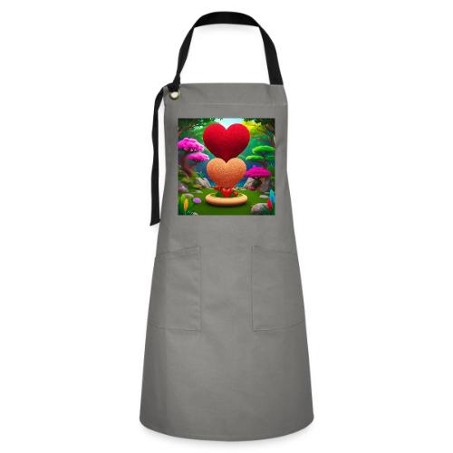 Double Heart, fantasy, nature and fantasy - Artisan Apron