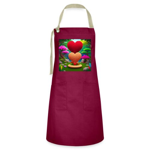 Double Heart, fantasy, nature and fantasy - Artisan Apron