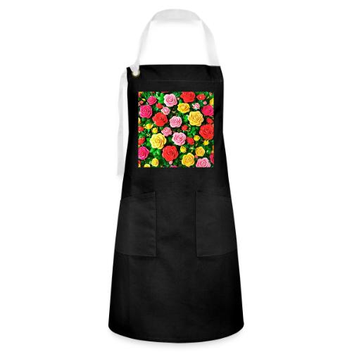 Floral print, colors in rose flowers, nature - Artisan Apron